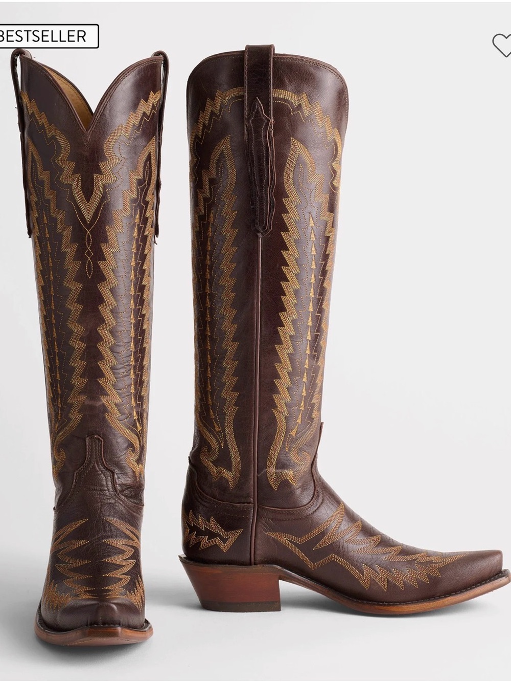 Lucchese Priscilla Dark Brown Embroidered Western Boot